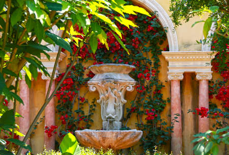 Nice, France- June 17, 2014: landscape garden Villa Ephrussi de Rothschild in Saint Jean Cap Ferratのeditorial素材