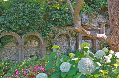 Nice, France- June 17, 2014: landscape garden Villa Ephrussi de Rothschild in Saint Jean Cap Ferratのeditorial素材