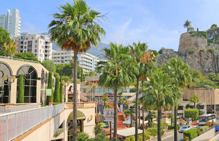 Fontvieille, Monaco - June 13, 2014: modern city commercial centerのeditorial素材