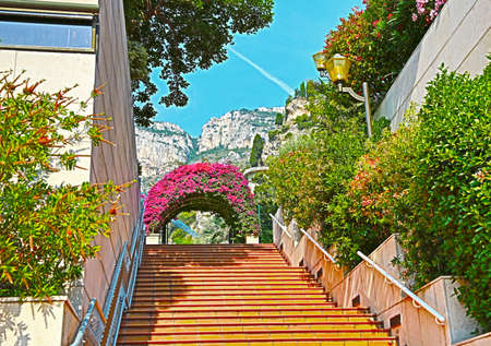 Fontvieille, Monaco - June 13, 2014: Entrance at the UNESCO Gardenのeditorial素材