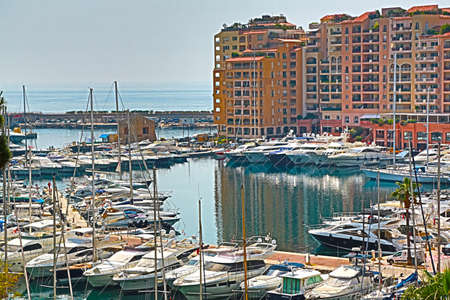 Fontvieille, Monaco - June 13, 2014: yachts and pleasure boat in the Port de Fontvieilleのeditorial素材