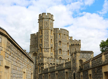 London, Great Britain -May 25, 2016: Windsor Castle, King Edward III Tower on a spring day.