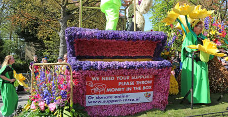Sassenheim, Netherlands - April 21, 2018: 100 years Bloemencorso Bollenstreek Flower Parade...