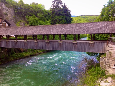 Wooden Pedestrian Bridge in South Tyrolの素材