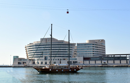 Views of the port in Barcelonaのeditorial素材