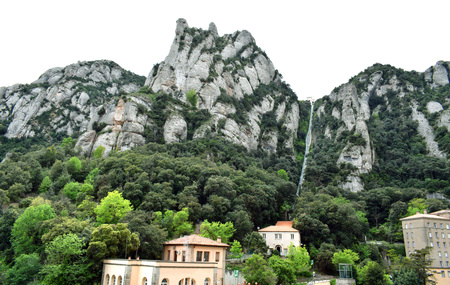 Montserrat Rocky Mountain, Virgin of Montserrat Barcelonaの写真素材