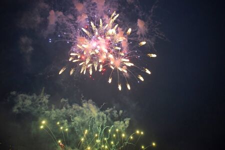 Fireworks on the beach, Blanes Gerona Spain
