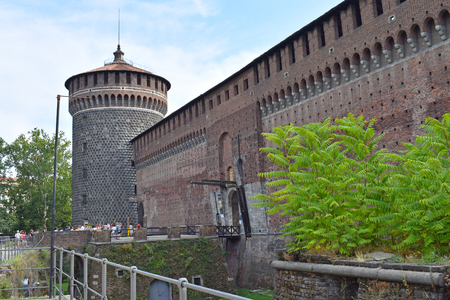Sforzesco Castle in Milan Italyのeditorial素材