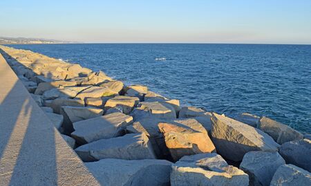 Breakwater of the Port of Mataro Barcelona Spain
の写真素材