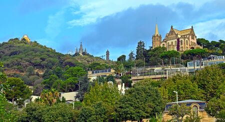 Collserola Mountains landscape; Barcelona Spain;の写真素材