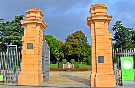 Gardens of Palacio Real de Pedralbes in Barcelona Spainのeditorial素材