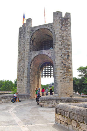 Besalu medieval city in Gerona Catalonia Spainのeditorial素材