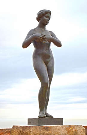 Sculpture in Montjuic Castle Barcelona Spainのeditorial素材