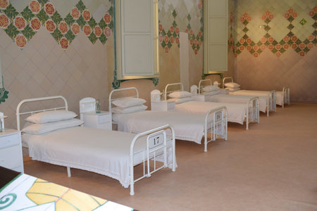Room, former San Pablo Hospital Barcelona Spainのeditorial素材