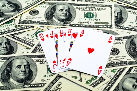 Winning poker combination over the dollar surface