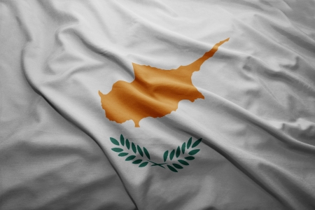 Waving colorful Cypriot flagの写真素材