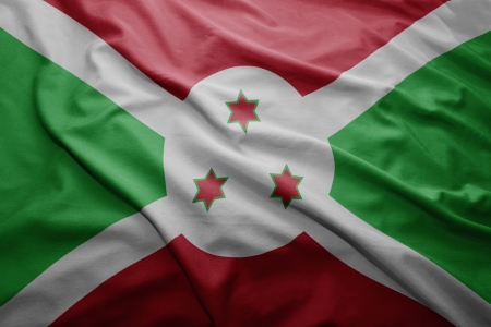 Waving colorful Burundi flagの写真素材