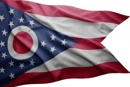 Waving colorful Ohio flagの写真素材