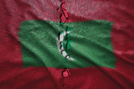 Map of Maldives in National flag colorsの写真素材