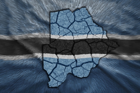 Map of Botswana in National flag colorsの写真素材