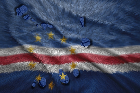 Map of Cape Verde in National flag colorsの写真素材
