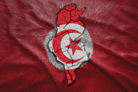 Map of Tunisia in National flag colorsの写真素材