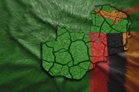 Map of Zambia in National flag colorsの写真素材