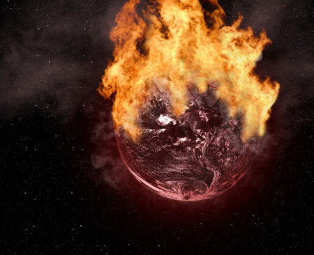 Burning cracked Planet Earth.