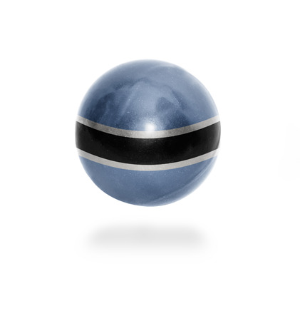 Flag of Botswana on the ball isolated on whiteの写真素材