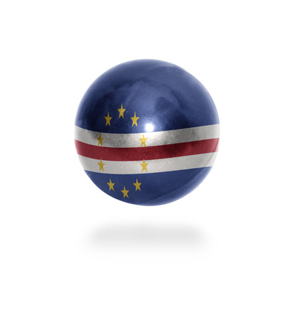 Flag of Cape Verde on the ball isolated on whiteの写真素材