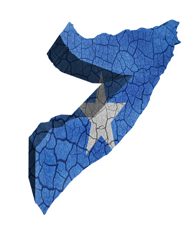 Map of Somali on cracked texture isolated on whiteの写真素材