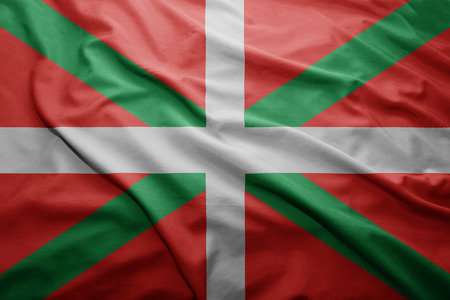 Waving colorful Basque Country flagの写真素材