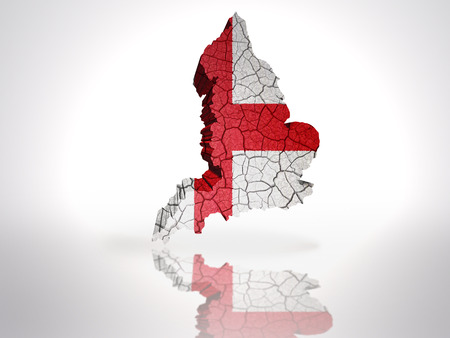 Map of England with English Flag on a white backgroundの写真素材