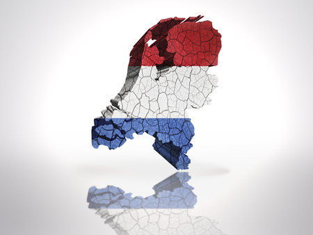 Map of Netherlands with  Dutch Flag on a white backgroundの写真素材