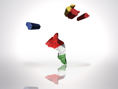 Map of seychelles with seychelles Flag on a white backgroundの写真素材