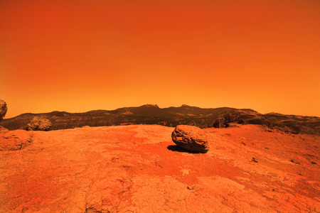 View of the red terrestrial planetの写真素材