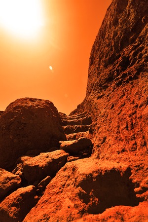 View of the red terrestrial planet