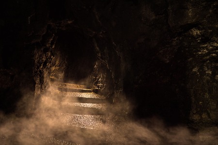 Ancient dark dungeon in the fogの写真素材