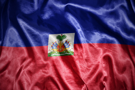 waving and shining haitian flagの写真素材