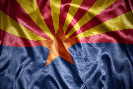 waving and shining arizona state flagの写真素材