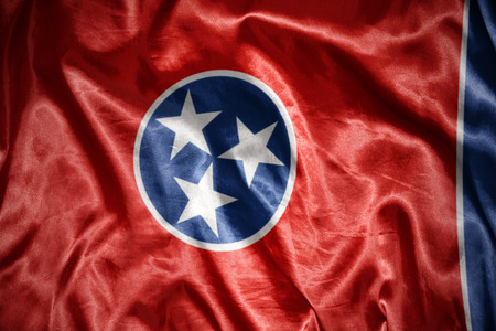 waving and shining tennessee state flagの写真素材