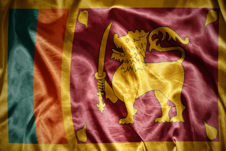 waving and shining sri lanka flagの写真素材