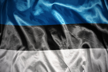 waving and shining estonian flagの写真素材