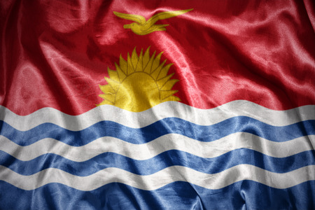 waving and shining kiribati flagの写真素材