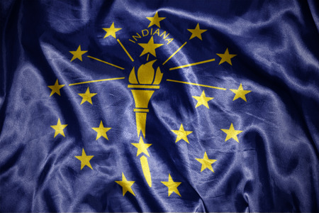 waving and shining  indiana state flagの写真素材