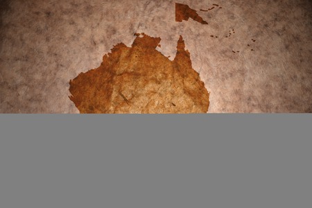 oceania map on vintage paper backgroundの写真素材