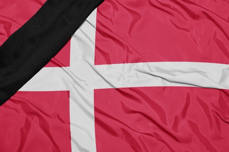 waving national flag of denmarkの写真素材