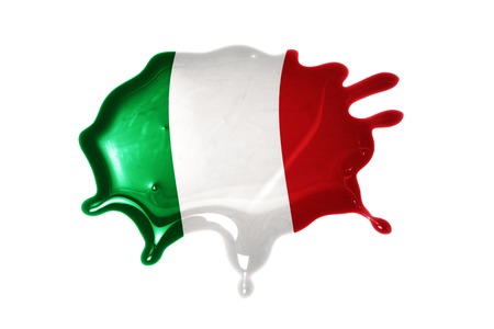 blot with national flag of italy on the white backgroundの写真素材