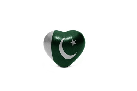 heart with national flag of pakistan on the white backgroundの写真素材