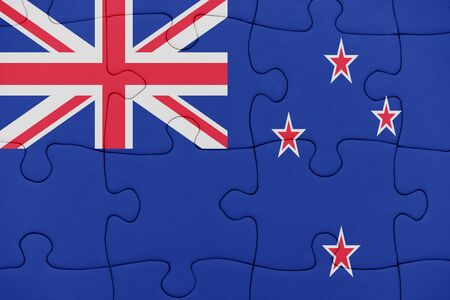puzzle with the national flag of new zealand. conceptの写真素材
